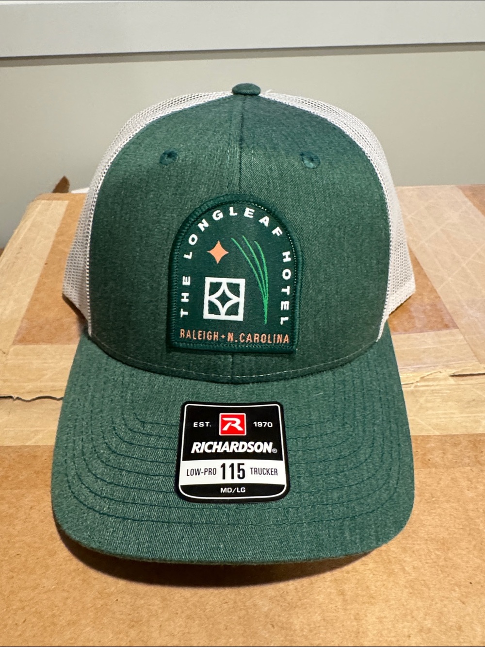 Richardson 115 Trucker Hat - The Longleaf Hotel - Forest Green & White